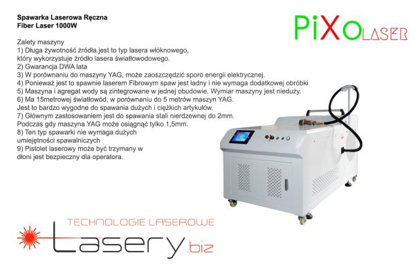 Spawarka Laserowa 1000W 1KW Fiber / Światłowód / Włóknowy